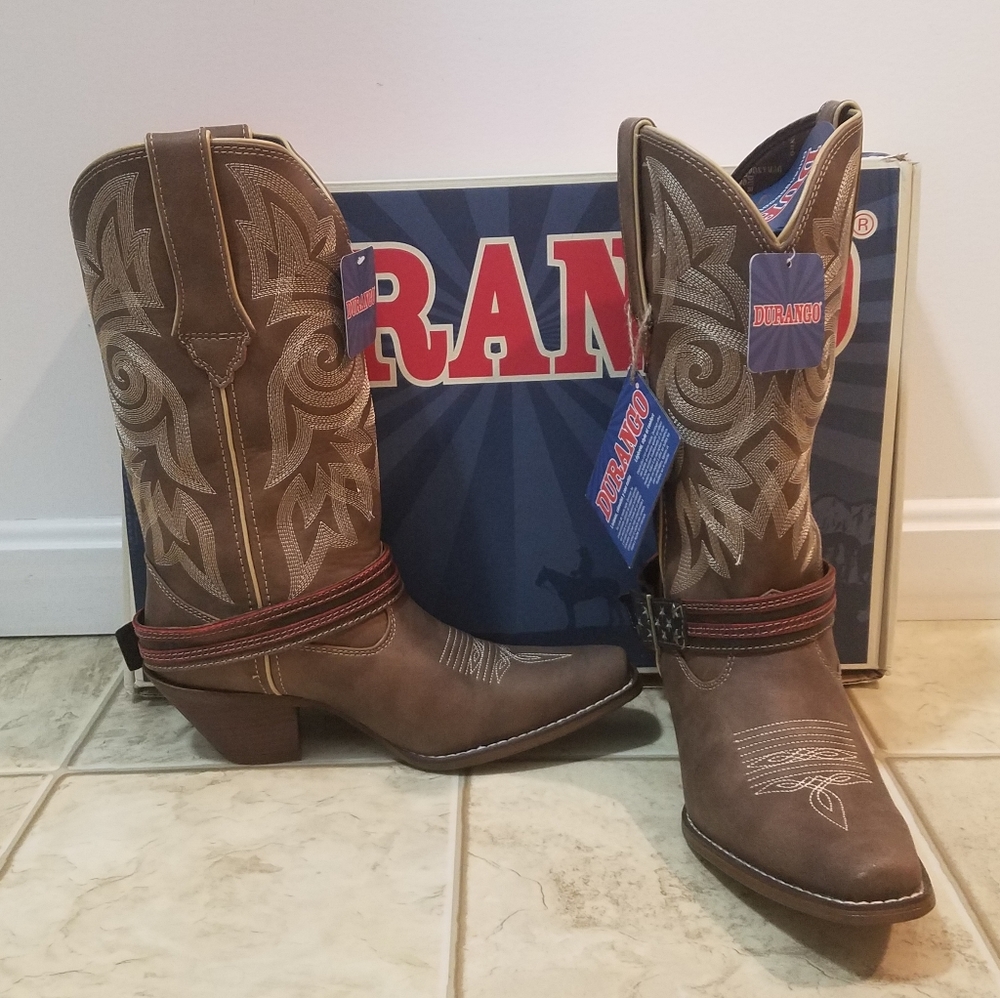 Durango Crush American Flag Strap Cowboy Boots